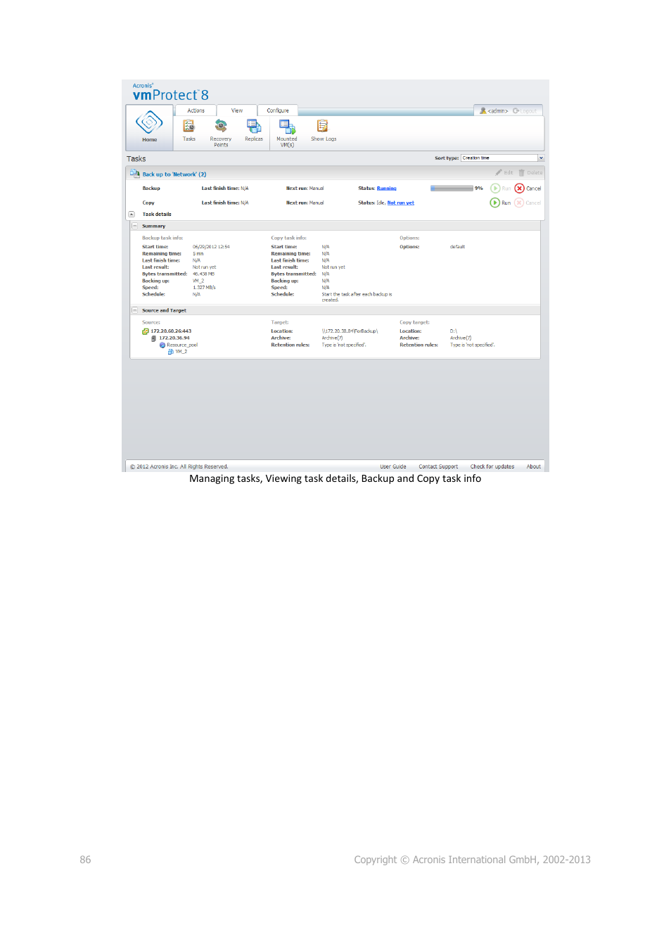 Acronis Backup for VMware 9 - User Guide User Manual | Page 86 / 123