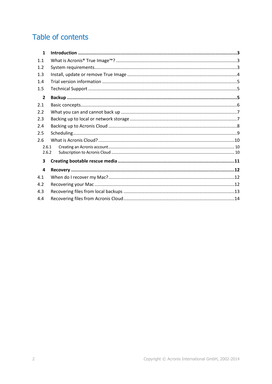 Acronis True Image for Mac - User Guide User Manual | Page 2 / 16