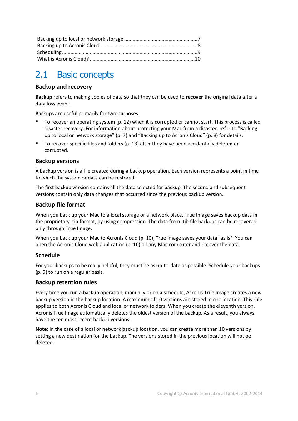 1 basic concepts, Basic concepts | Acronis True Image for Mac - User Guide User Manual | Page 6 / 16