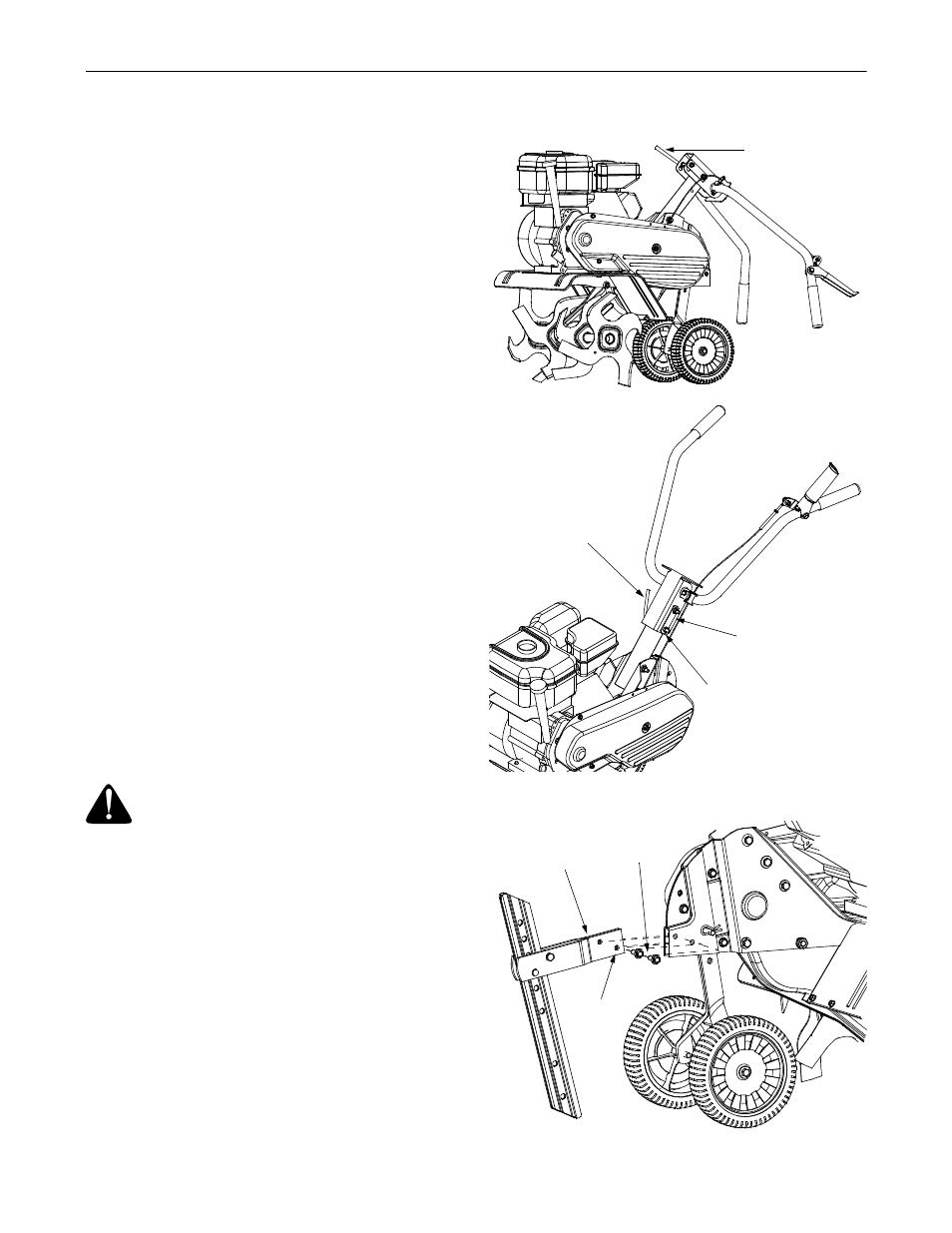 Loose parts in carton, Before assembly, Assembling the handle | Attaching tailpiece and depth stake | MTD Front Tine Tiller 300 User Manual | Page 5 / 20