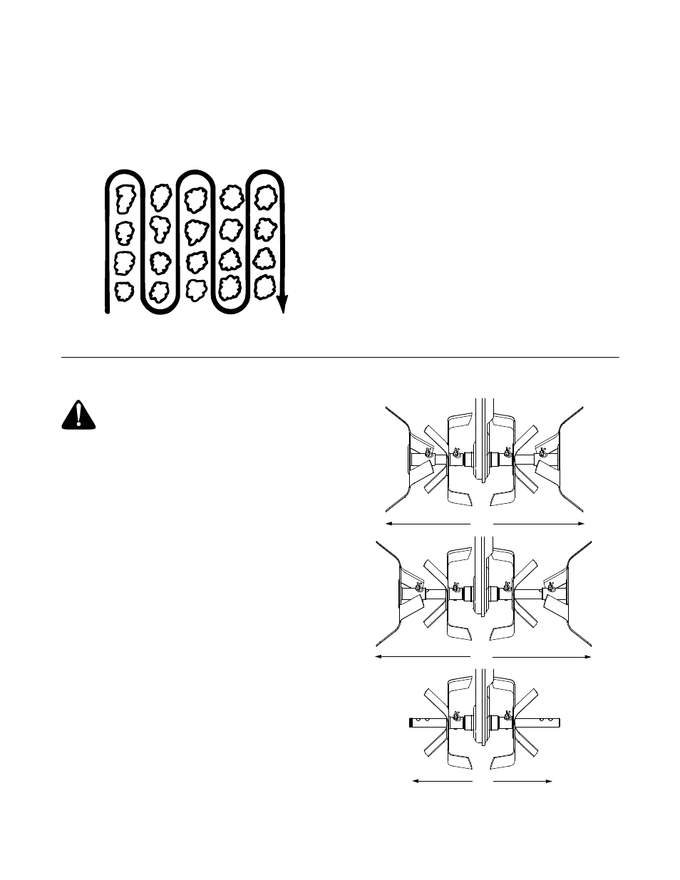 Engine adjustment, Wheel adjustment, Depth stake adjustment | Clutch control adjustment, Tine width adjustment | MTD Front Tine Tiller 300 User Manual | Page 9 / 20