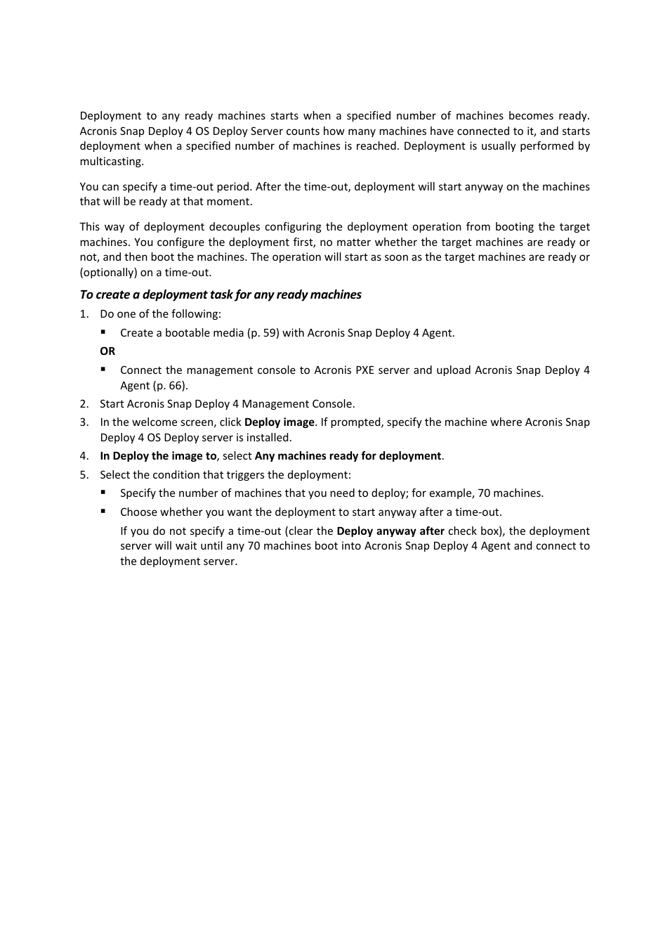 3 deployment to any ready machines, Deployment to any ready machines | Acronis Snap Deploy 4 - User Guide User Manual | Page 107 / 145