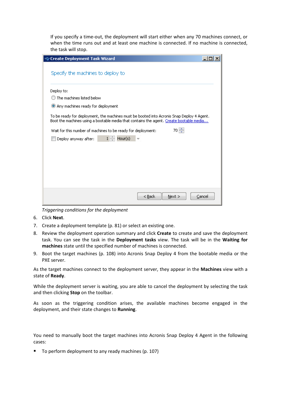 4 booting the target machines, Booting the target machines | Acronis Snap Deploy 4 - User Guide User Manual | Page 108 / 145