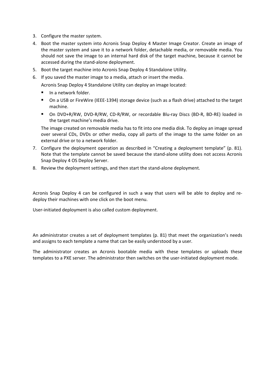 6 user-initiated deployment (custom deployment), 1 understanding user-initiated deployment, Understanding user-initiated deployment | Acronis Snap Deploy 4 - User Guide User Manual | Page 114 / 145