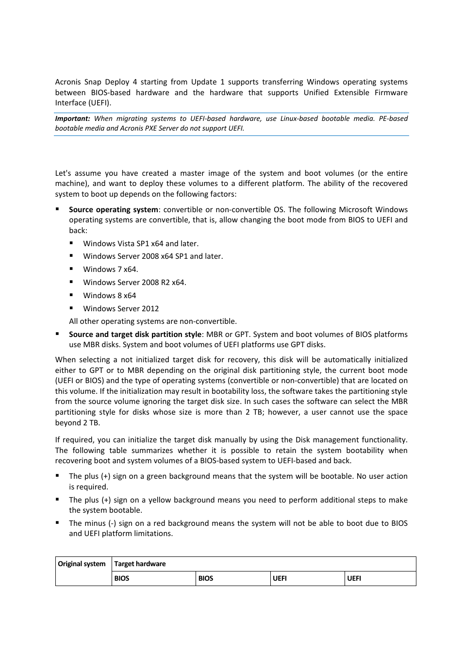 7 bios-based systems to uefi-based and vice versa, 1 deploying volumes, Deploying volumes | Acronis Snap Deploy 4 - User Guide User Manual | Page 120 / 145