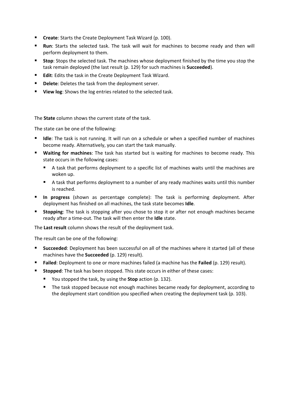 3 states and results for deployment tasks | Acronis Snap Deploy 4 - User Guide User Manual | Page 133 / 145