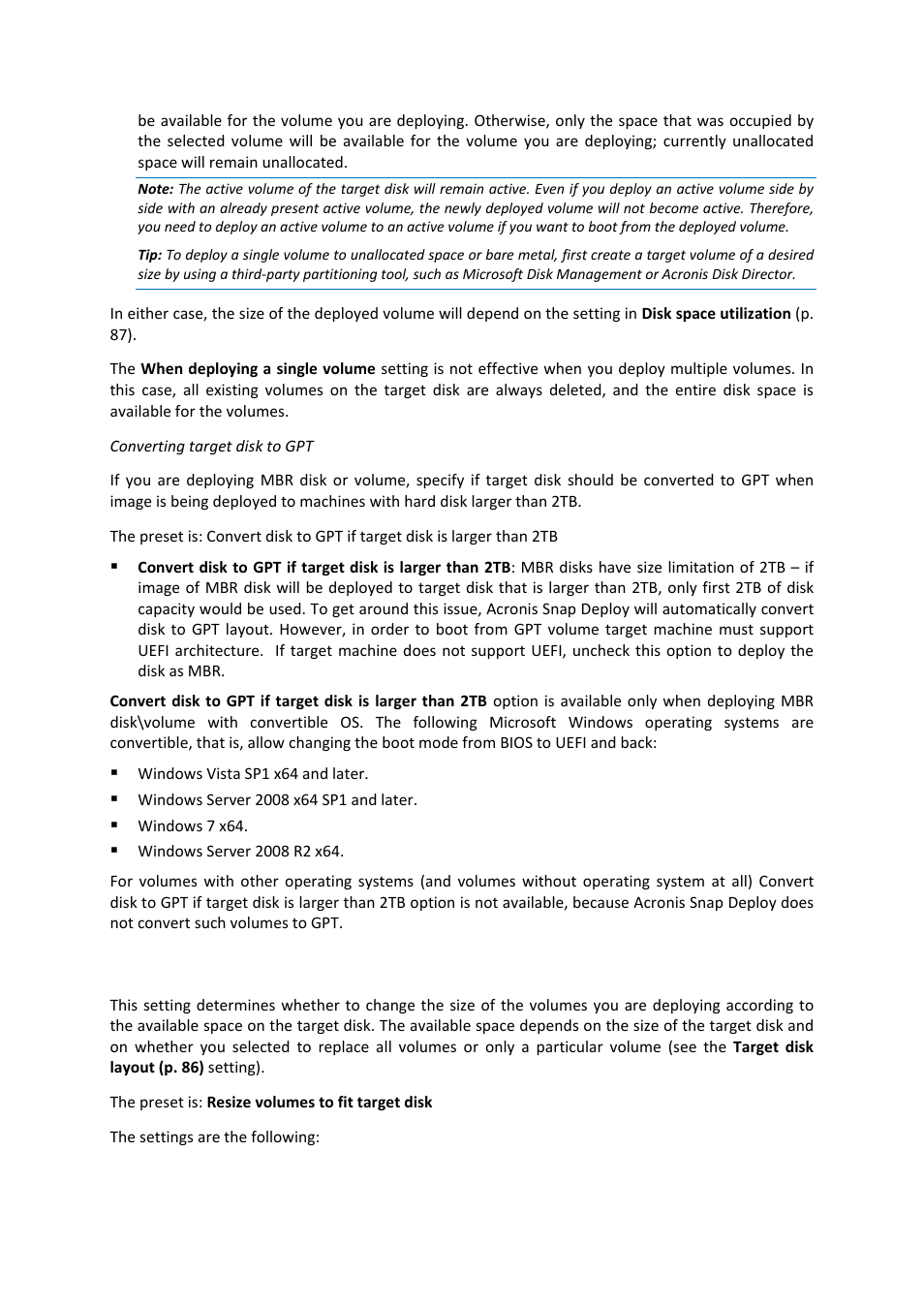 Disk space utilization | Acronis Snap Deploy 4 - User Guide User Manual | Page 87 / 145
