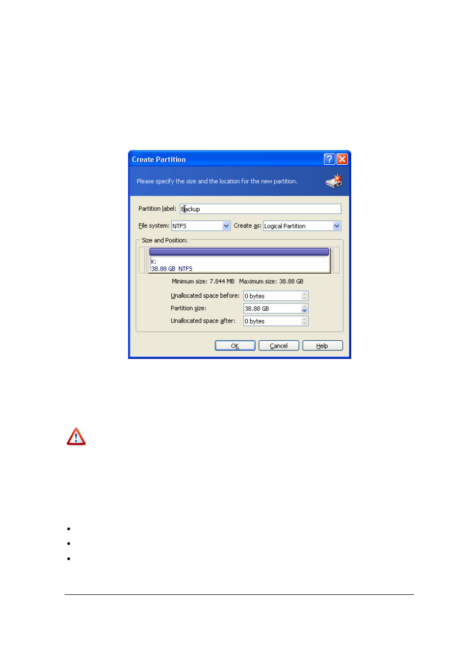 2 copying a partition to unallocated disk space | Acronis Disk Director Server 10.0 - User Guide User Manual | Page 38 / 97