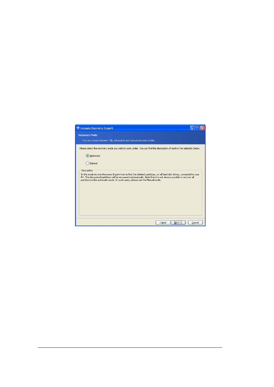 1 automatic recovery, Utomatic, Ecovery | Acronis Disk Director Server 10.0 - User Guide User Manual | Page 69 / 97