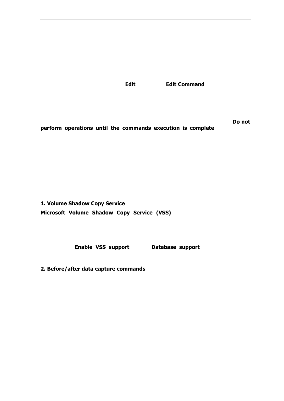 3 pre/post commands, 4 database support | Acronis True Image Echo Server for Windows - User Guide User Manual | Page 36 / 117