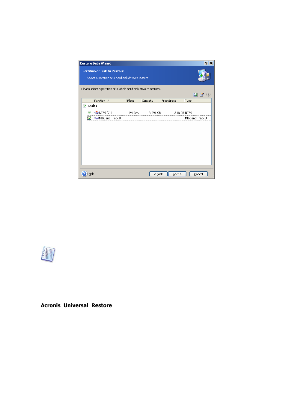 4 selecting a disk/partition to restore, 5 selecting a target disk/partition | Acronis True Image Echo Server for Windows - User Guide User Manual | Page 50 / 117