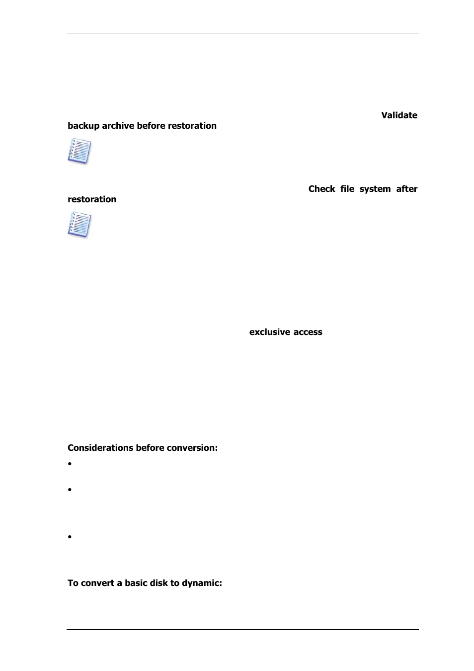 7 additional settings, 5 creating dynamic disks and volumes, 1 converting disk to dynamic | 1 converting disk to, Dynamic | Acronis True Image Echo Server for Windows - User Guide User Manual | Page 57 / 117