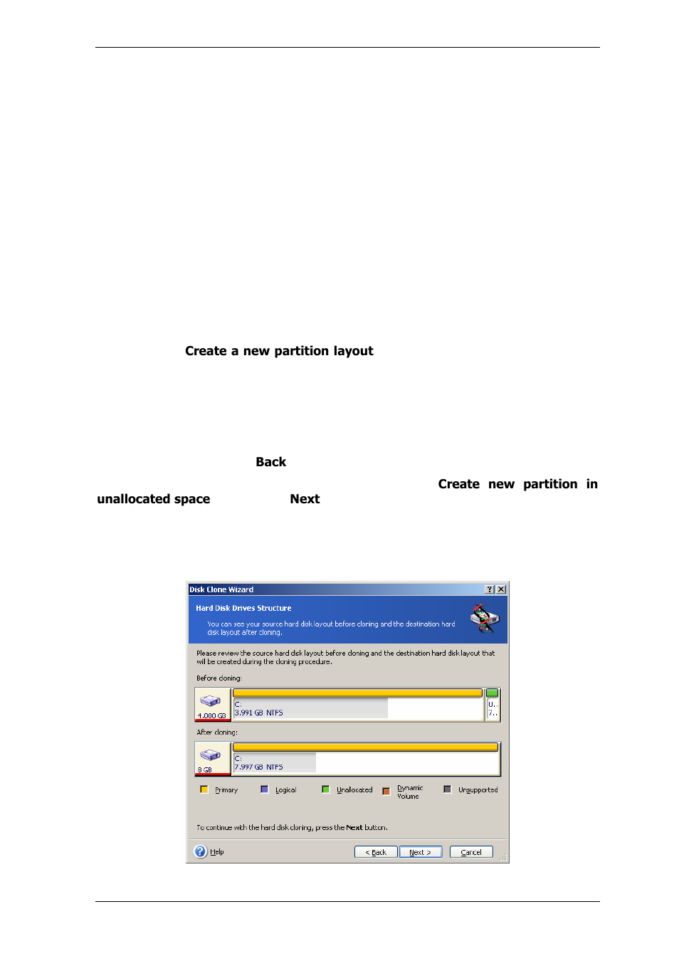 9 partitioning the old disk, 10 old and new disk partition layouts | Acronis True Image Echo Server for Windows - User Guide User Manual | Page 96 / 117