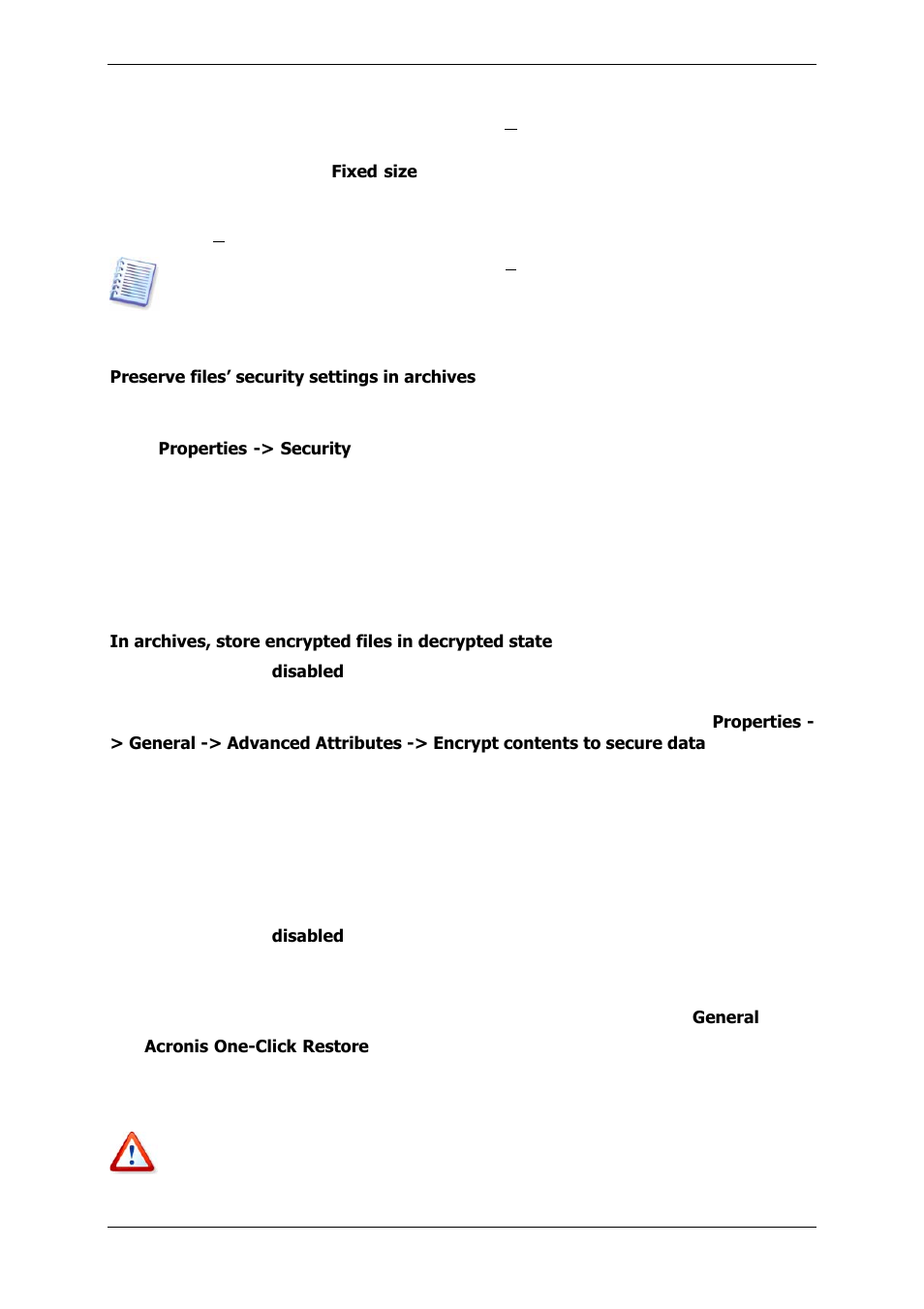 9 file-level security settings, 10 media components, 9 file-level security se ings | Acronis True Image 9.1 Server for Windows - User Guide User Manual | Page 37 / 91
