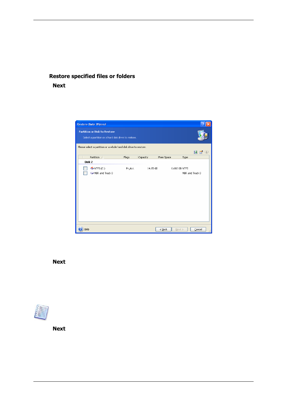 4 selecting a disk/partition to restore, 5 selecting a target disk/partition | Acronis True Image 9.1 Server for Windows - User Guide User Manual | Page 45 / 91