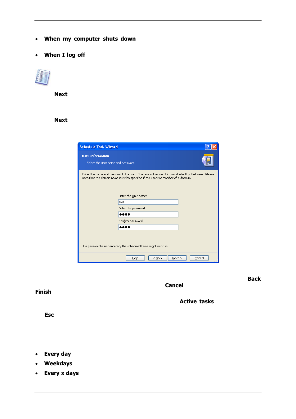 1 setting up daily execution | Acronis True Image 9.1 Server for Windows - User Guide User Manual | Page 54 / 91