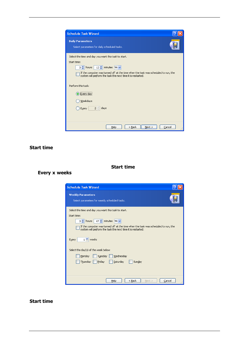 2 setting up weekly execution | Acronis True Image 9.1 Server for Windows - User Guide User Manual | Page 55 / 91