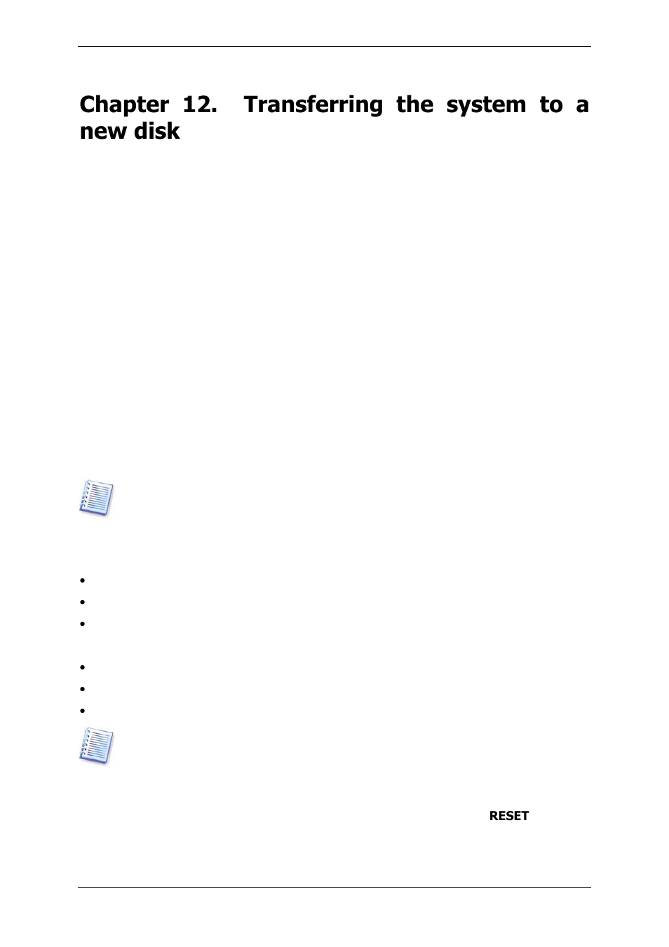 Chapter 12. transferring the system to a new disk, 1 general information, 2 security | Acronis True Image 9.1 Server for Windows - User Guide User Manual | Page 72 / 91