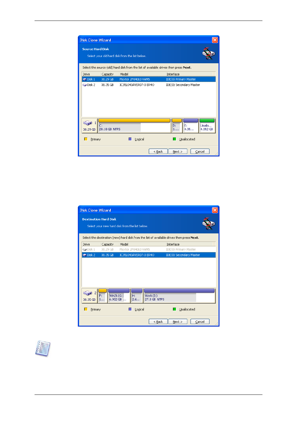 3 selecting destination disk, 3 selecting destina ion disk | Acronis True Image 9.1 Server for Windows - User Guide User Manual | Page 74 / 91