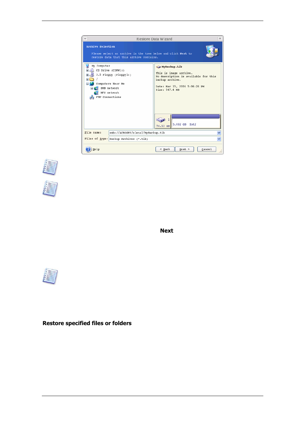 3 restoration type selection | Acronis True Image Echo Server for Linux - User Guide User Manual | Page 39 / 87