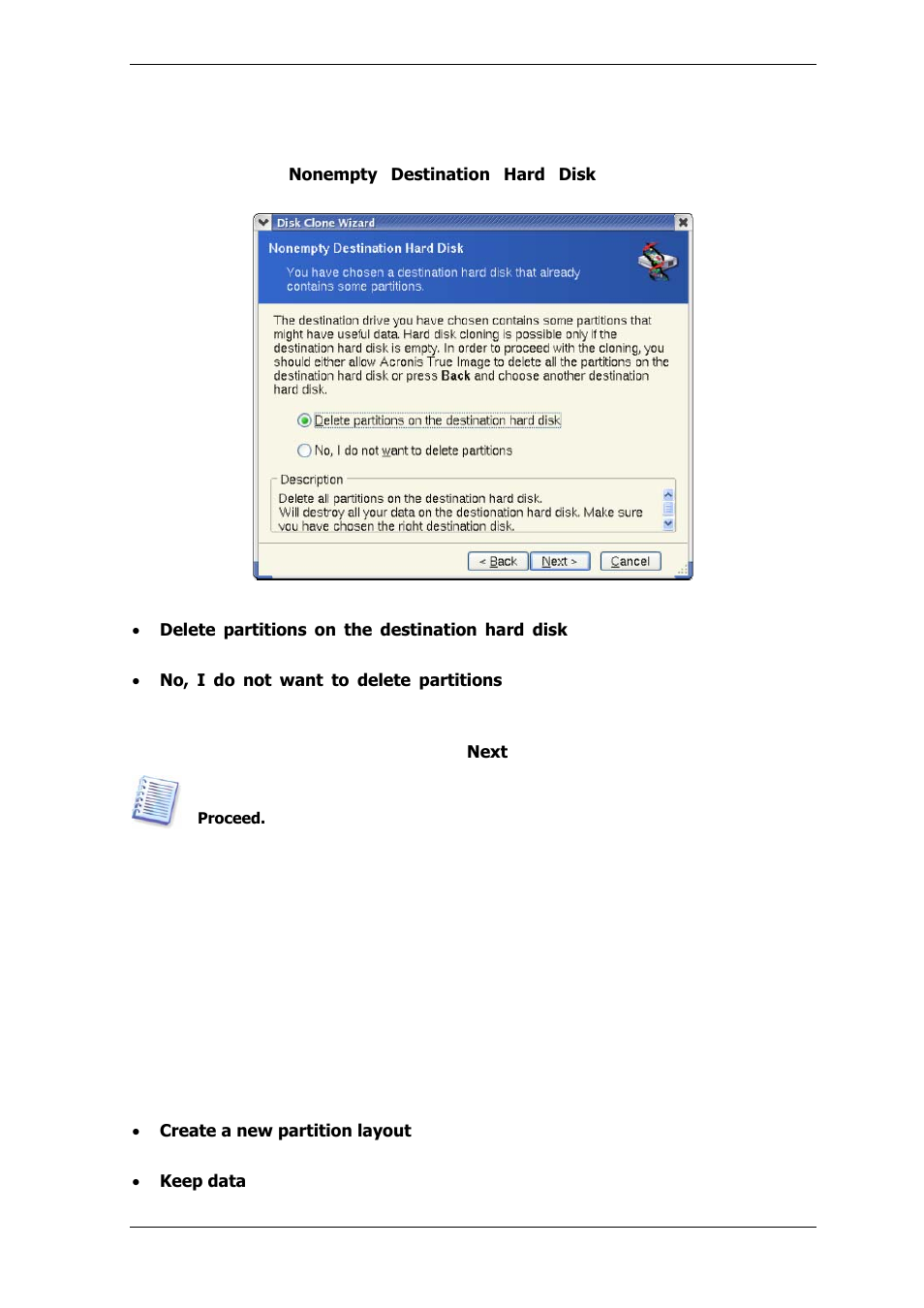 4 partitioned destination disk, 5 old and new disk partition layout, 6 old disk data | Acronis True Image Echo Server for Linux - User Guide User Manual | Page 81 / 87