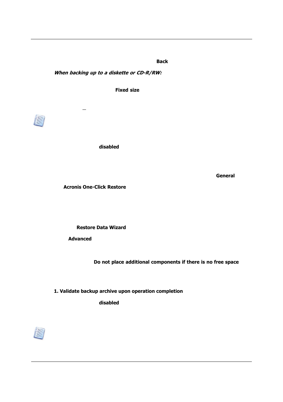 Media components, Additional settings | Acronis True Image 9.1 Server for Linux - User Guide User Manual | Page 32 / 82