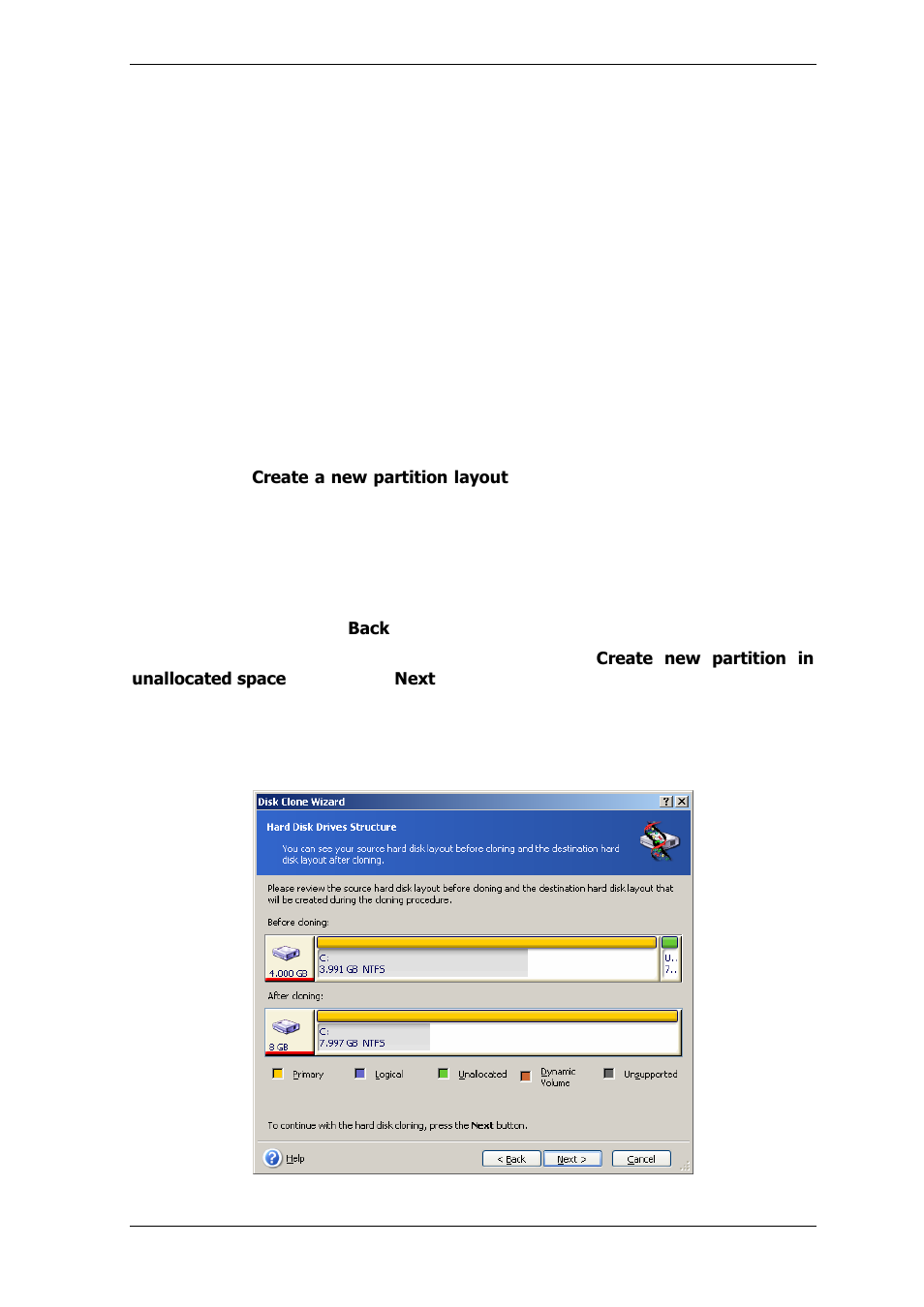9 partitioning the old disk, 10 old and new disk partition layouts | Acronis True Image for MS SBS Server  - User Guide User Manual | Page 137 / 157