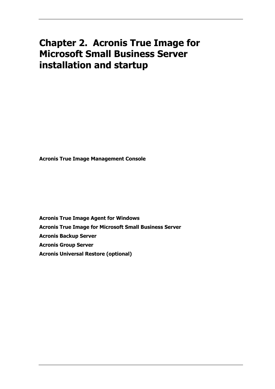 1 system requirements, 1 minimum hardware requirements, 2 supported operating systems | 2 security parameters, 1 credentials | Acronis True Image for MS SBS Server  - User Guide User Manual | Page 16 / 157