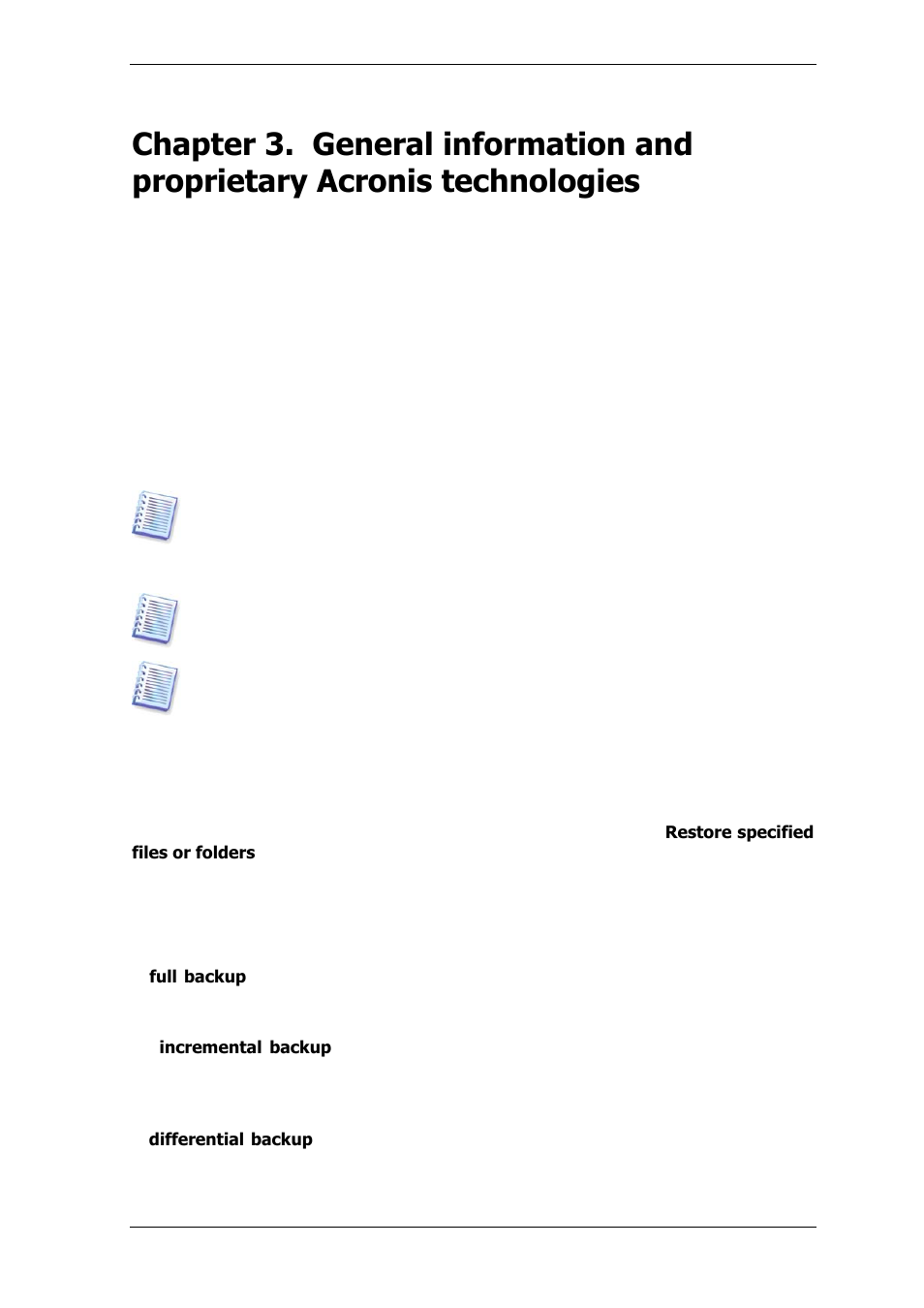 2 full, incremental and differential backups | Acronis True Image for MS SBS Server  - User Guide User Manual | Page 27 / 157