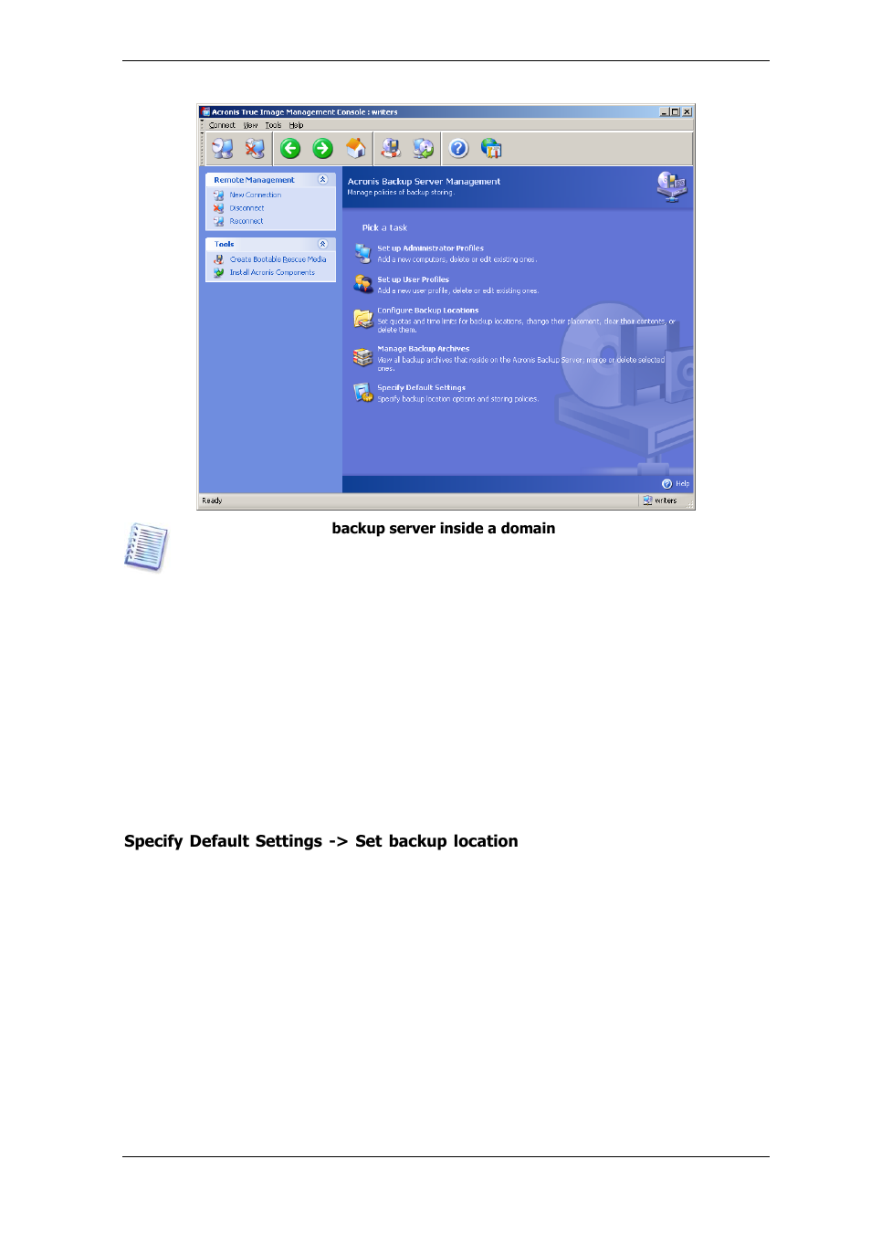 1 default settings | Acronis True Image for MS SBS Server  - User Guide User Manual | Page 52 / 157