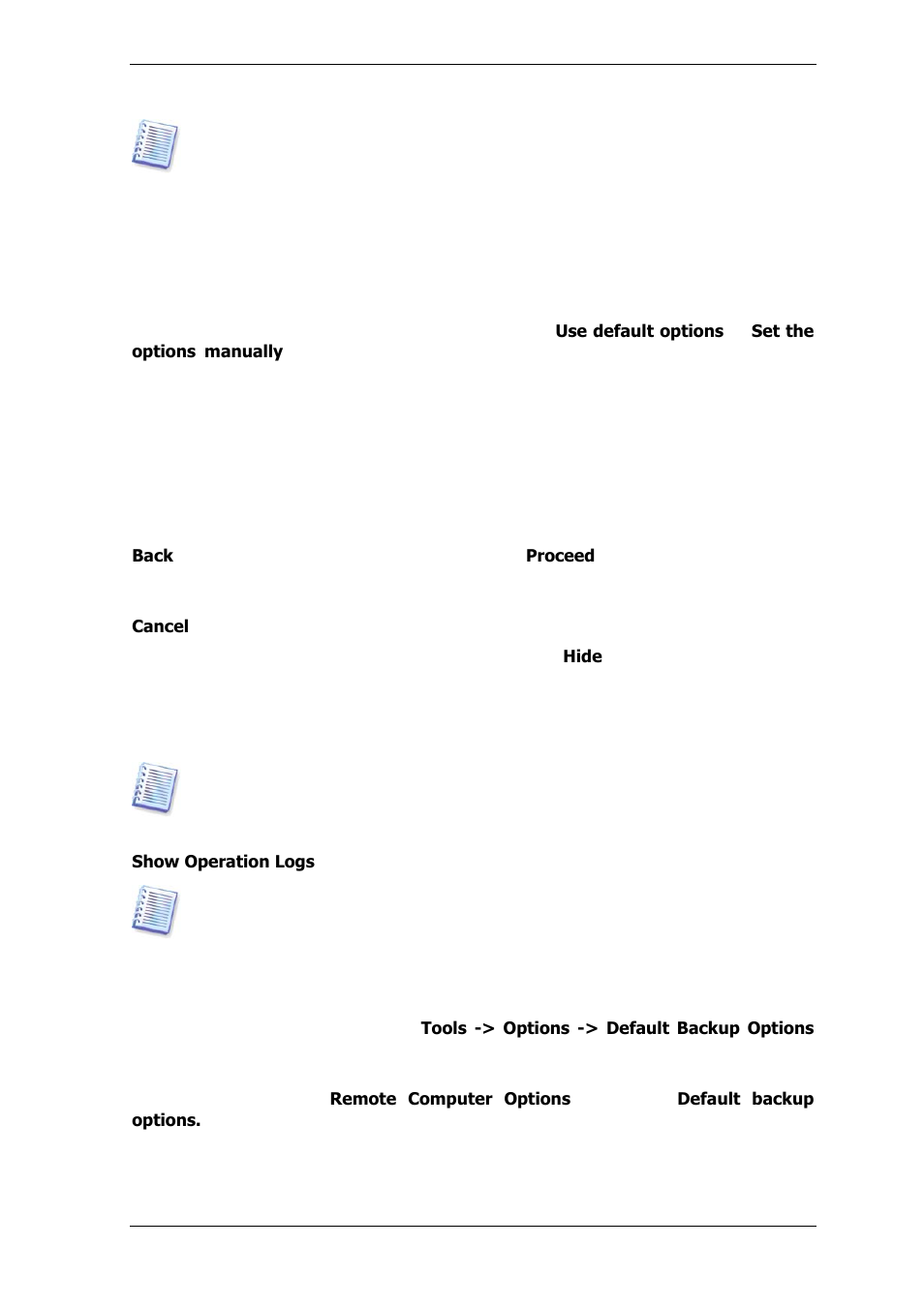 3 setting backup options | Acronis True Image for MS SBS Server  - User Guide User Manual | Page 72 / 157
