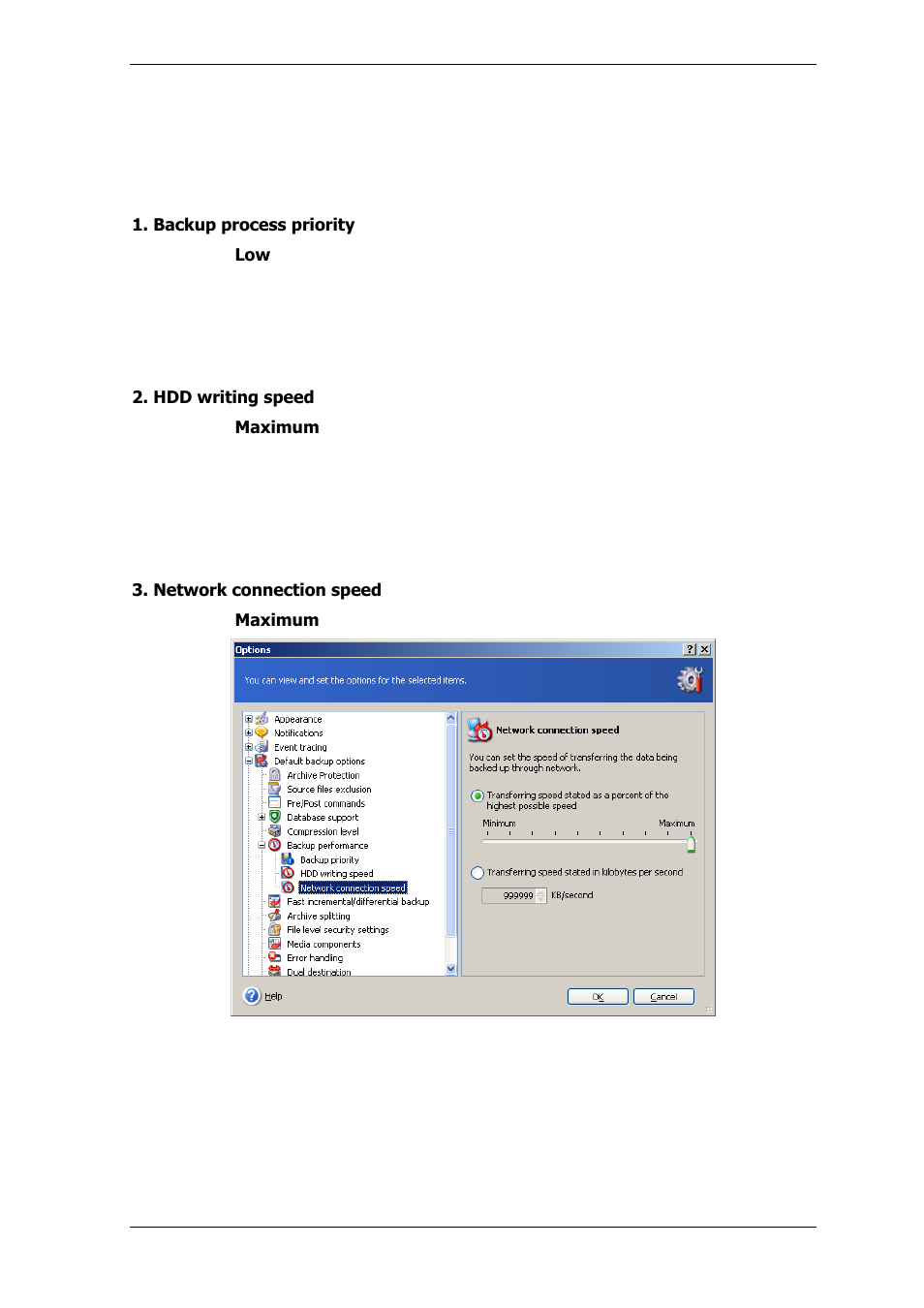 6 backup performance | Acronis True Image for MS SBS Server  - User Guide User Manual | Page 76 / 157