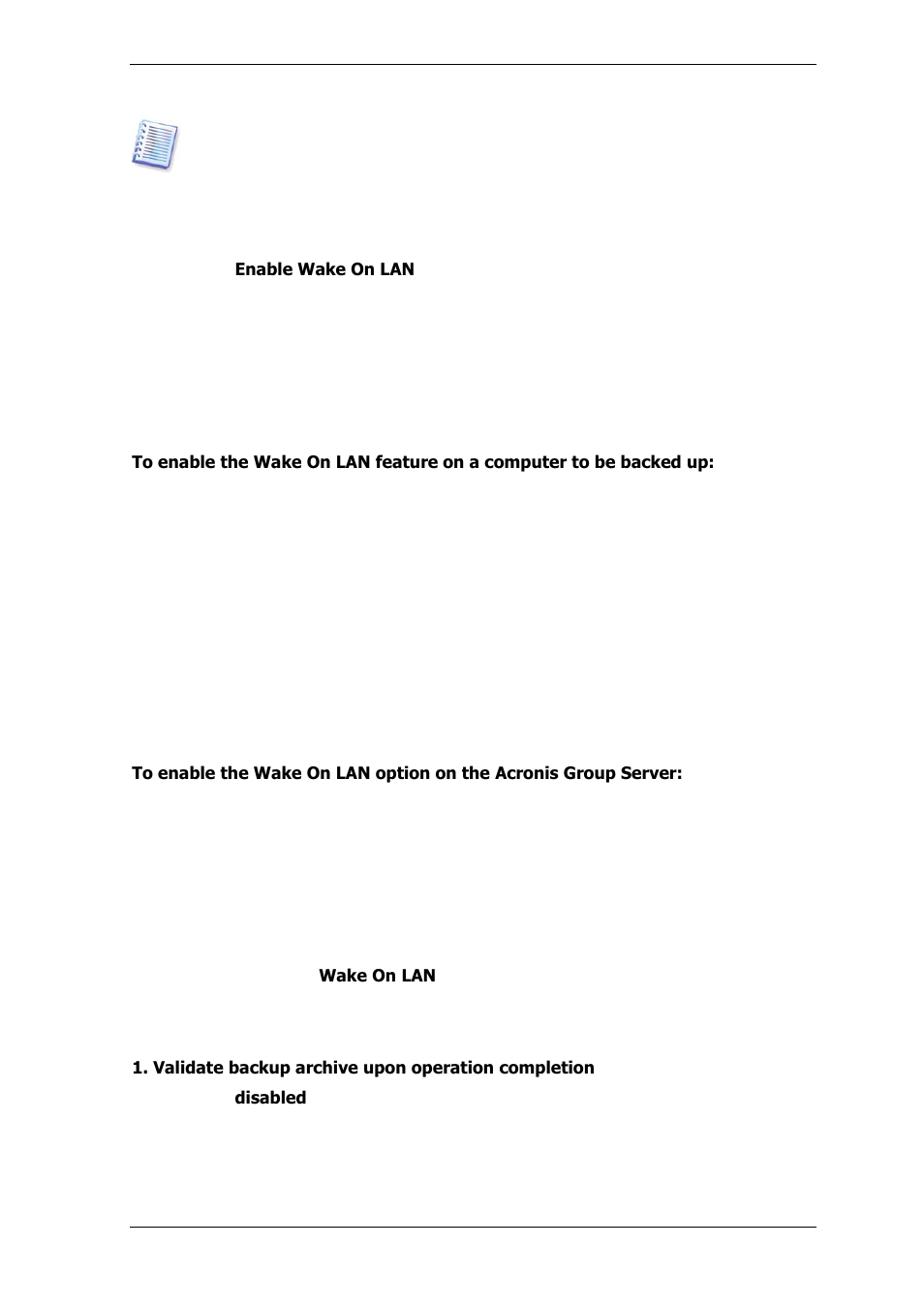 13 wake on lan, 14 additional settings | Acronis True Image for MS SBS Server  - User Guide User Manual | Page 80 / 157