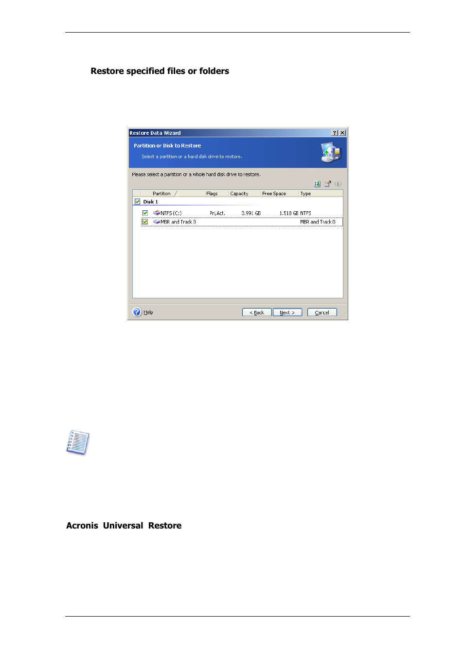 4 selecting a disk/partition to restore, 5 selecting a target disk/partition | Acronis True Image for MS SBS Server  - User Guide User Manual | Page 89 / 157