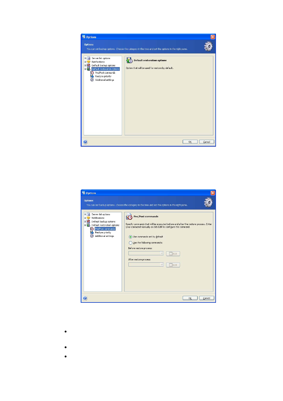 1 pre/post commands, 2 restoration priority | Acronis Recovery for Microsoft Exchange - User Guide User Manual | Page 64 / 88