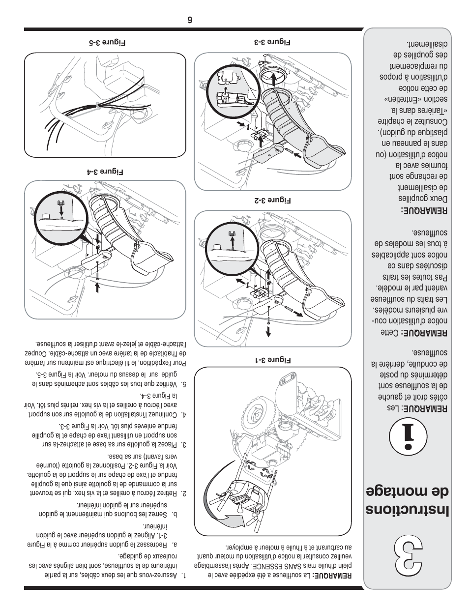 Ins tru ctio ns de montage | Bolens 31AE6GKF500 User Manual | Page 43 / 48