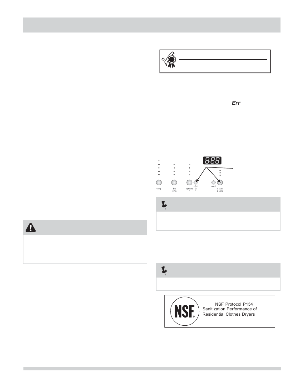 Operating instructions, Warning | FRIGIDAIRE FAQG7001LW User Manual | Page 9 / 18