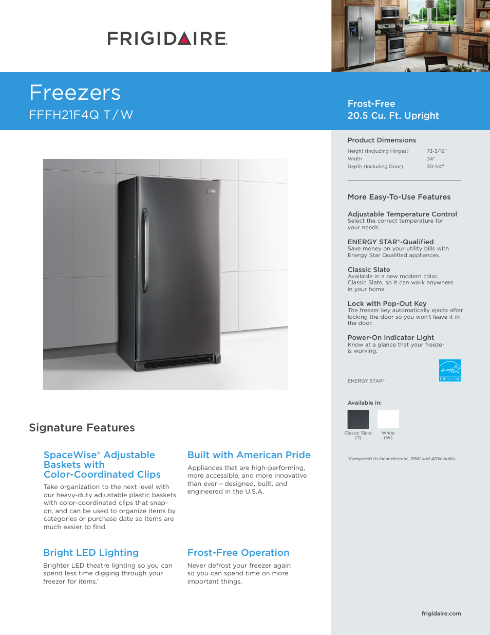 FRIGIDAIRE FFFH21F4QW User Manual | 3 pages