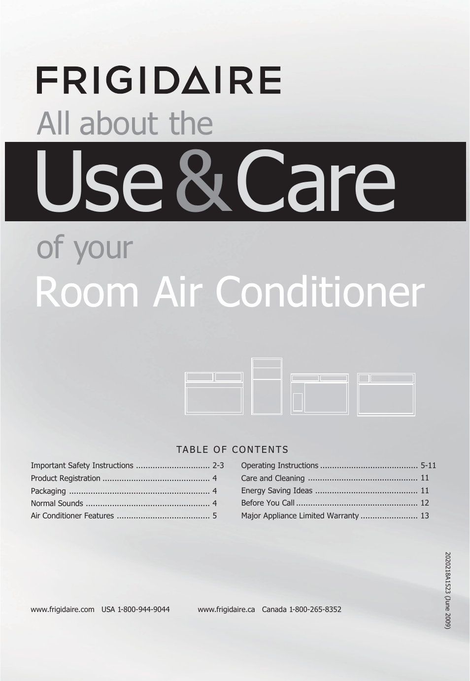 FRIGIDAIRE FFRH1822Q2 User Manual | 13 pages