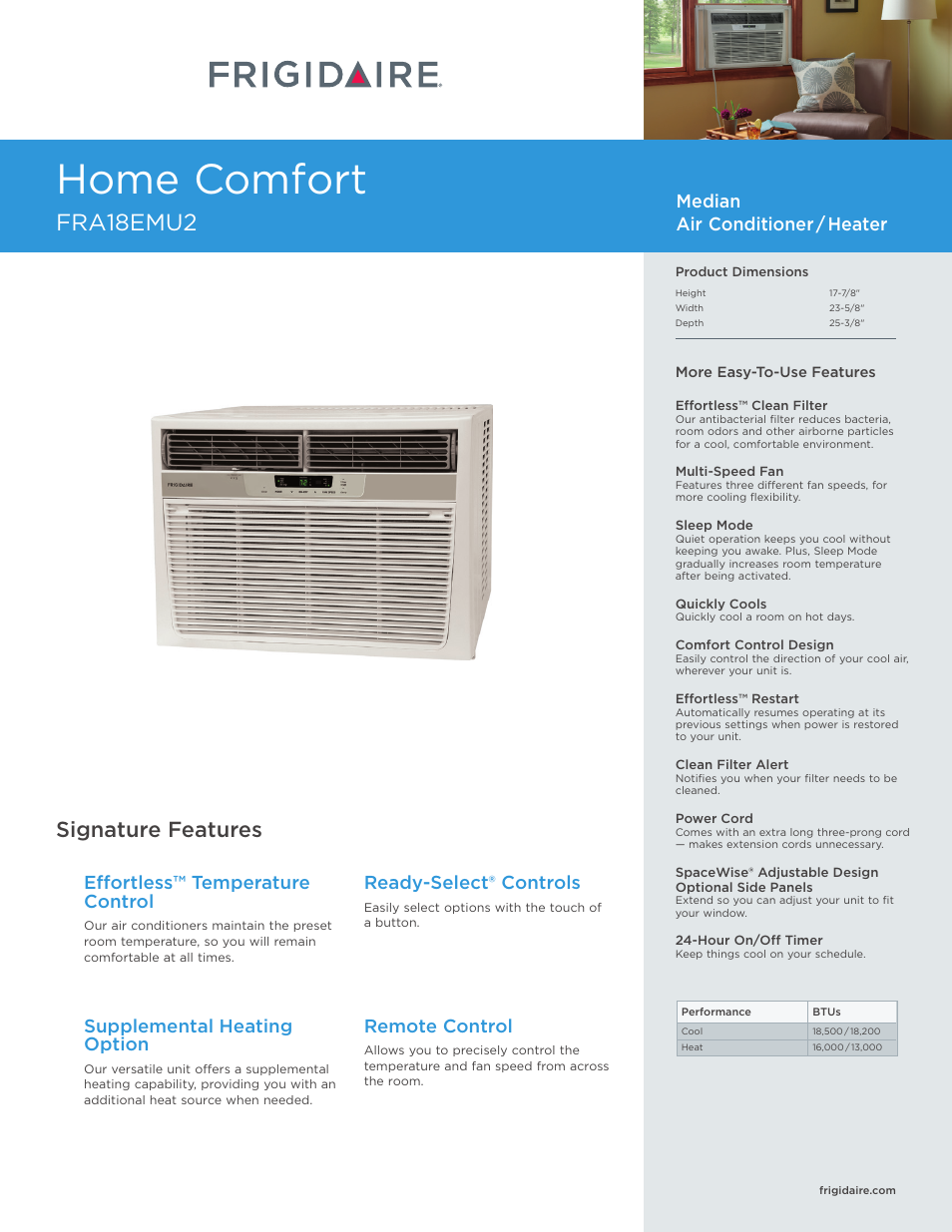 FRIGIDAIRE FRA18EMU2 User Manual | 2 pages