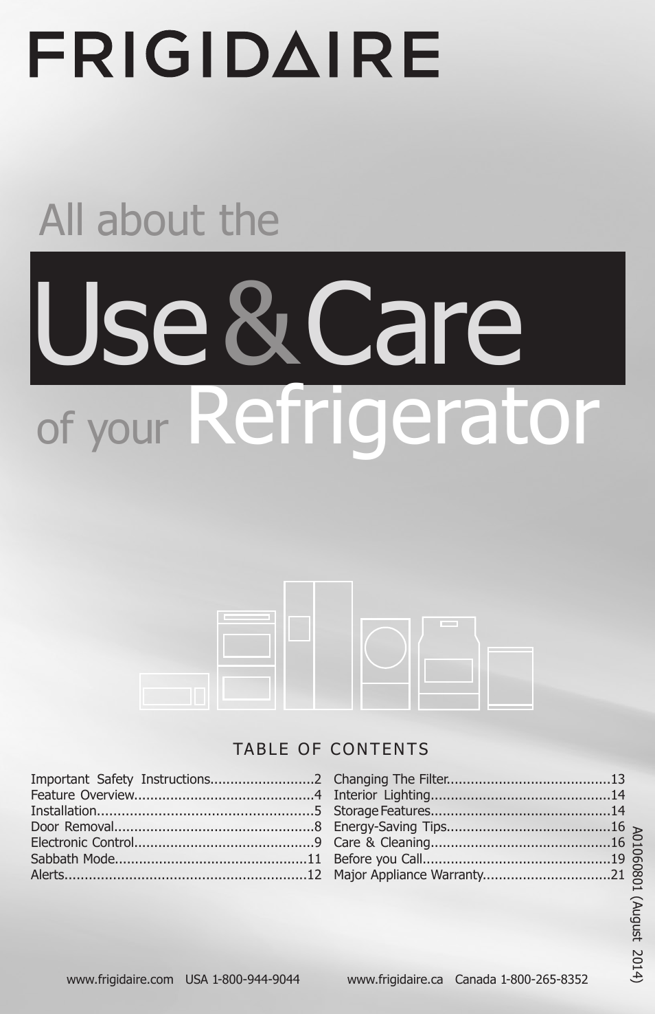 FRIGIDAIRE FGRU19F6QF User Manual | 24 pages