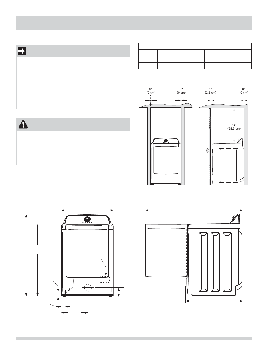 Installation requirements, Important, Warning | Clearance requirements, Dryer dimensions | FRIGIDAIRE FARG4044MW User Manual | Page 10 / 60