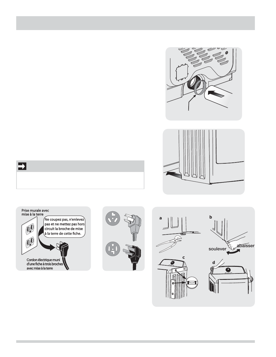 Instructions d’installation, Important | FRIGIDAIRE FARG4044MW User Manual | Page 36 / 60