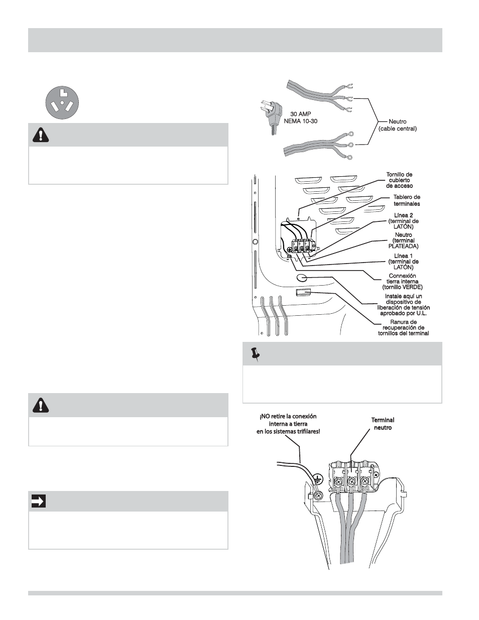 Instrucciones de instalación, Nota, Importante | Advertencia | FRIGIDAIRE FARG4044MW User Manual | Page 54 / 60