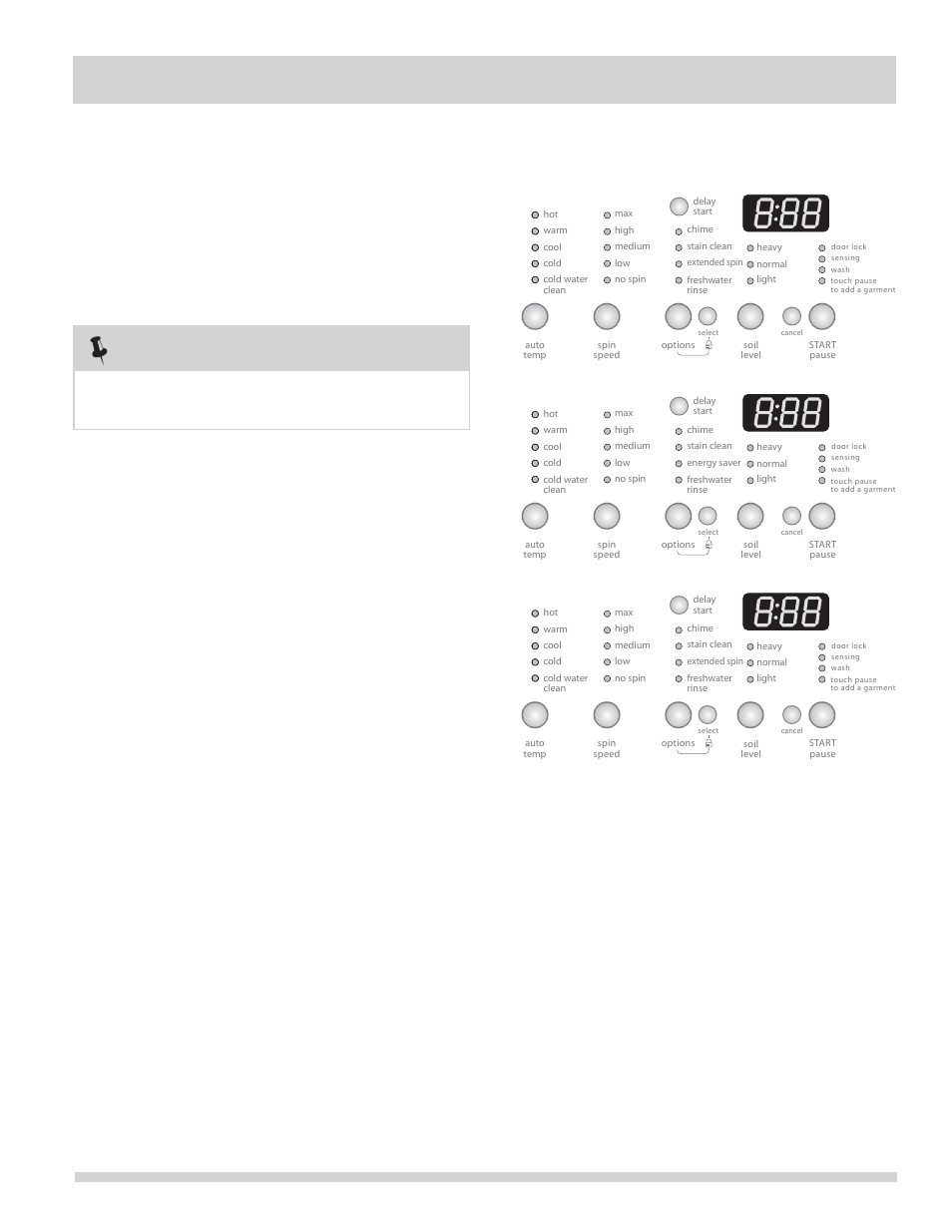 Operating instructions, Cycle options | FRIGIDAIRE FAFW3801LW User Manual | Page 13 / 30