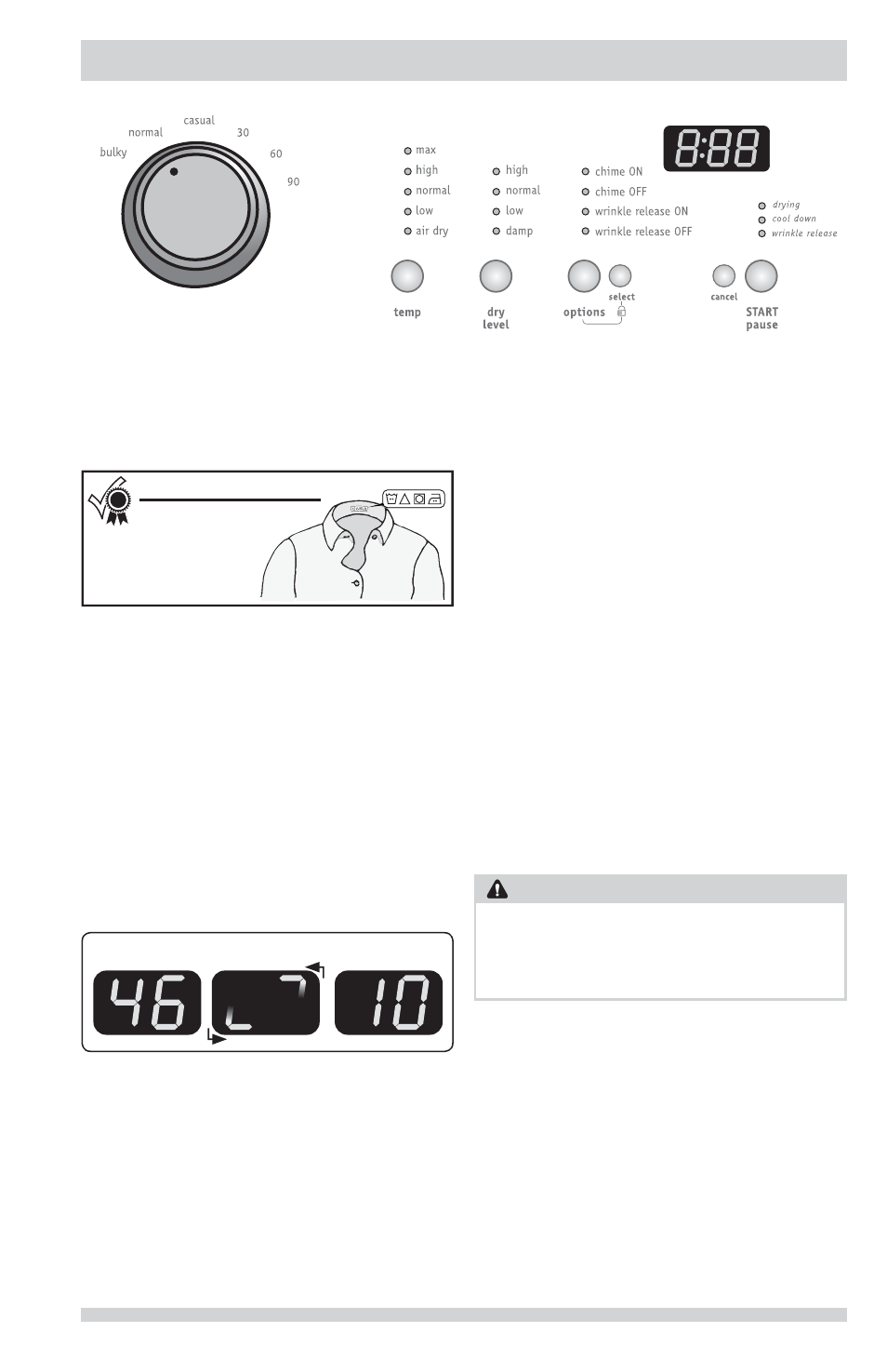 Operating instructions, Warning | FRIGIDAIRE FFQE5100PW User Manual | Page 9 / 16