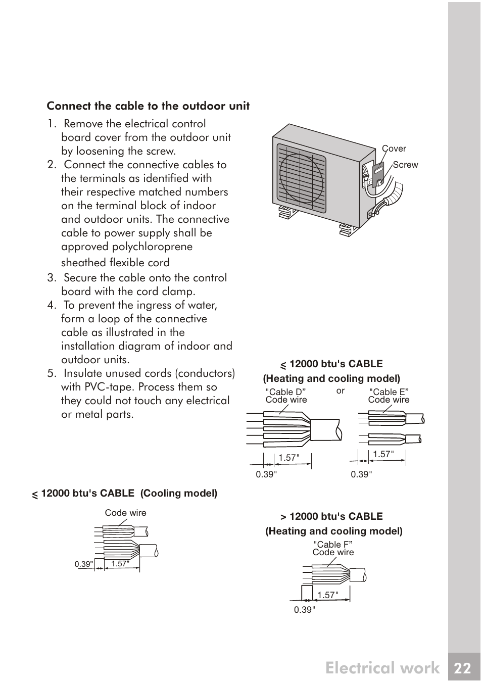 Electrical work | FRIGIDAIRE FRS123LS1 User Manual | Page 20 / 27