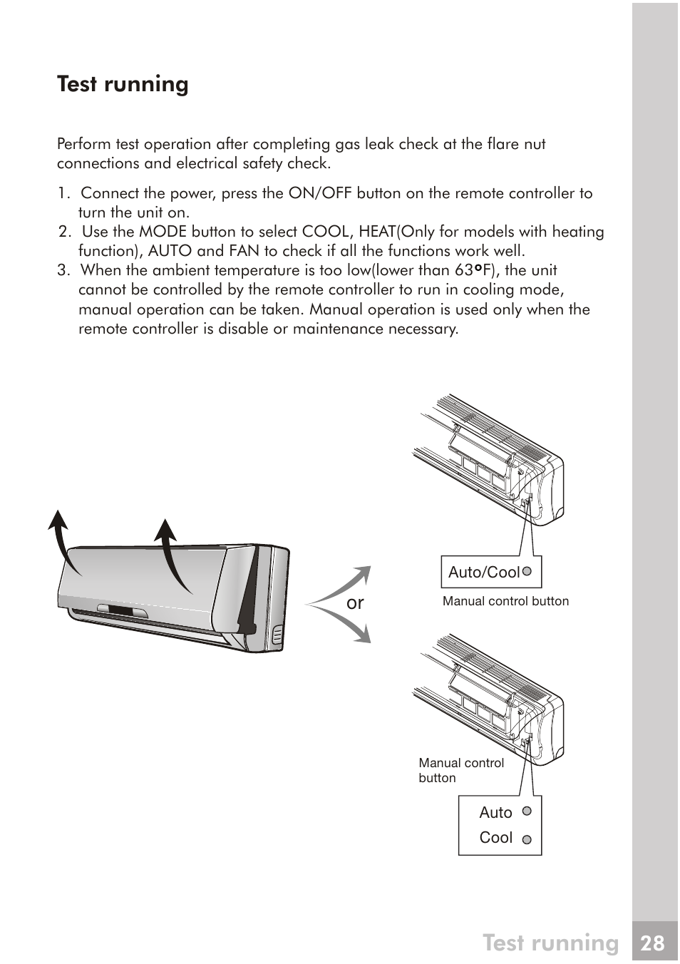 Test running | FRIGIDAIRE FRS123LS1 User Manual | Page 26 / 27