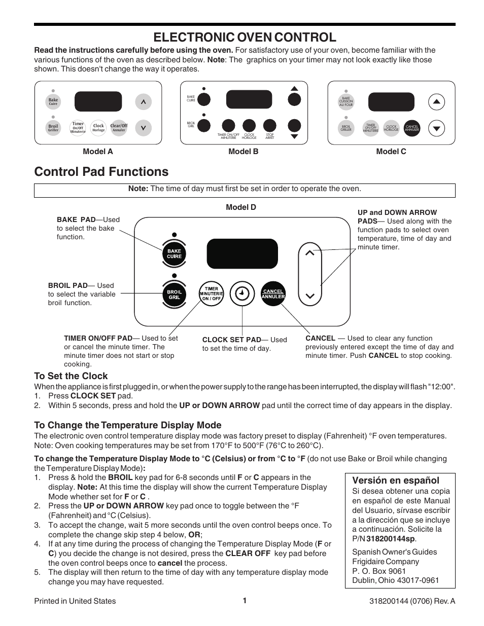 FRIGIDAIRE FEB24S2AB User Manual | 4 pages