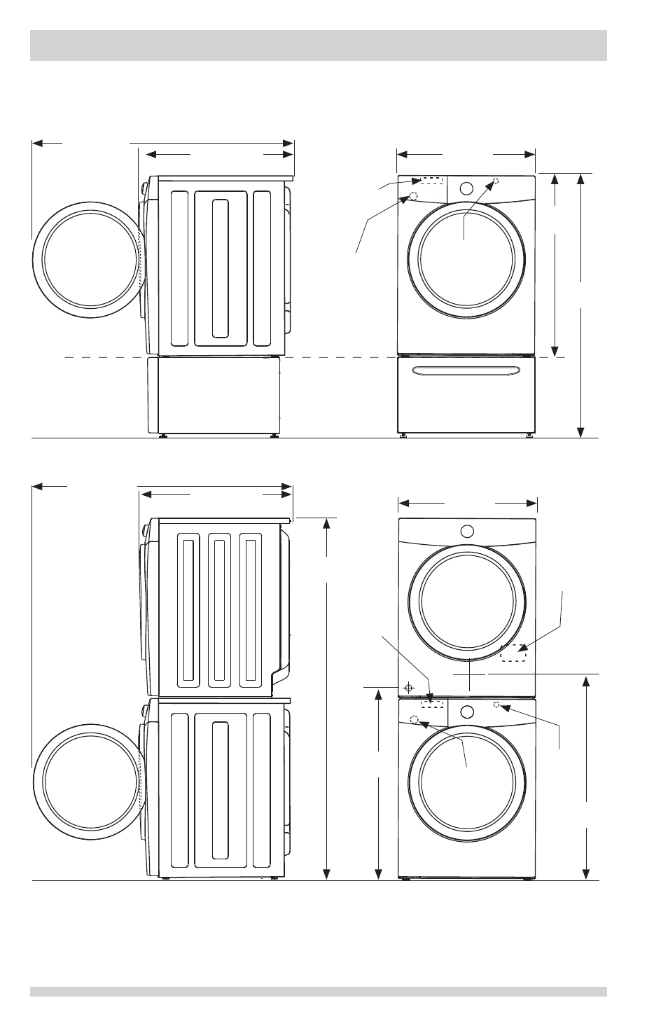 Installation requirements, Washer dimensions | FRIGIDAIRE FFFS5115PA User Manual | Page 6 / 36